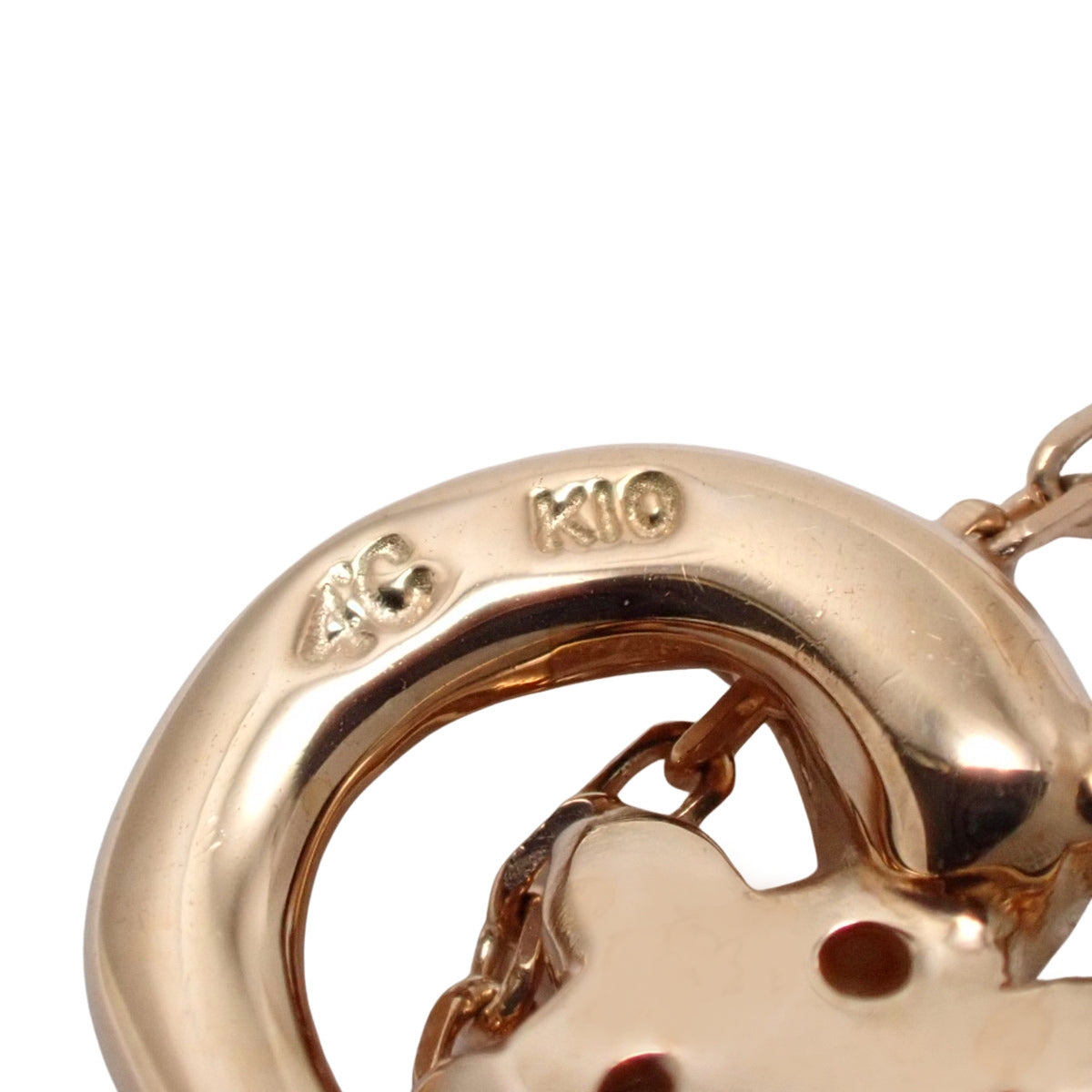 ハートフラワーダイヤモンド ネックレス K10PG 1.7g
