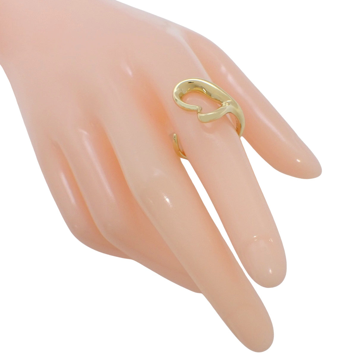 オープンハート リング イエローゴールド K18YG 11.5(51.5)号 7.8g