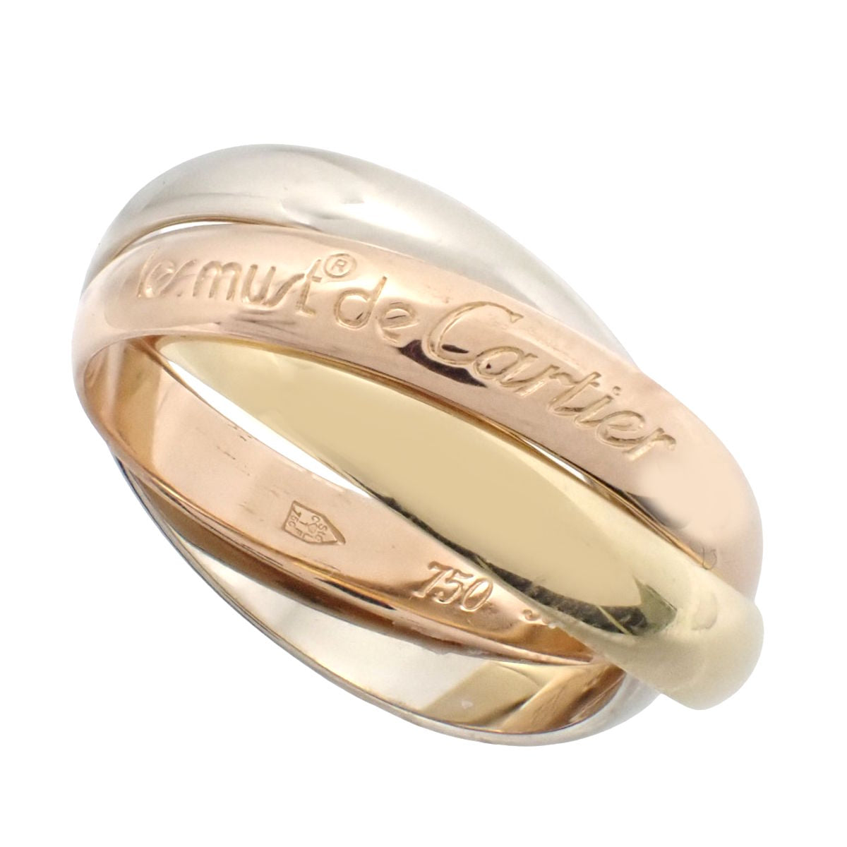 les must de Cartier トリニティ リング K18YG/PG/WG 4.4g