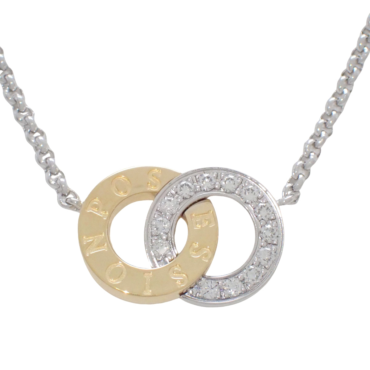 ポセション ネックレス ダイヤモンド K18WG K18YG 11.4g