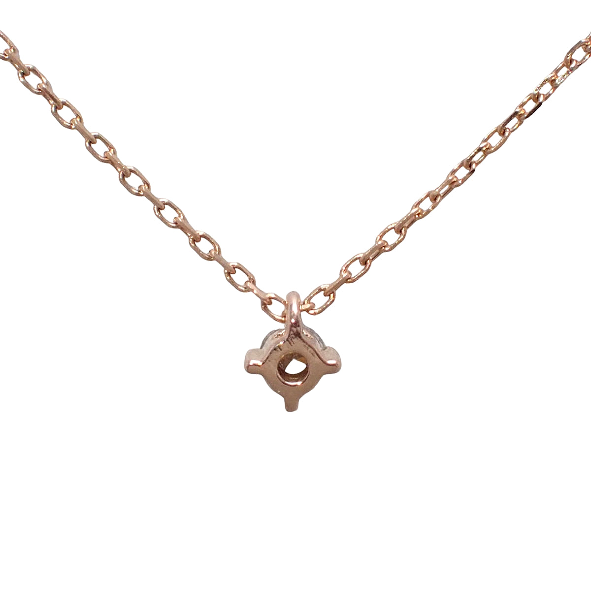 Diamond Necklace Pink Gold K10PG 0.5g ete