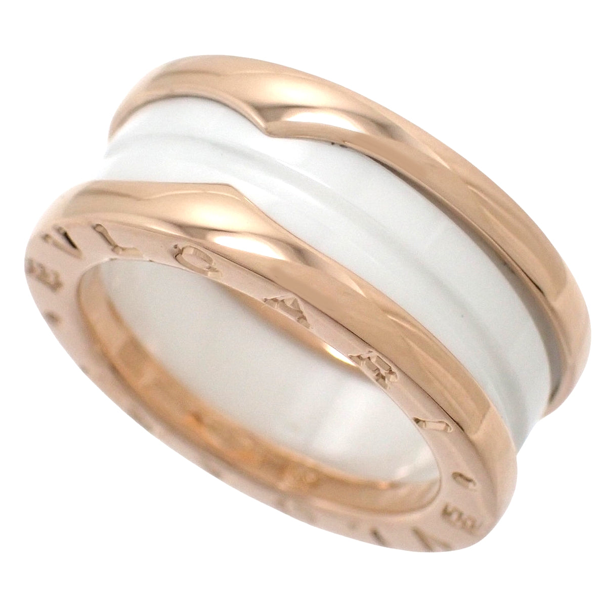 B.zero1 戒指 粉金 K18PG 白色陶瓷 49 7.7克