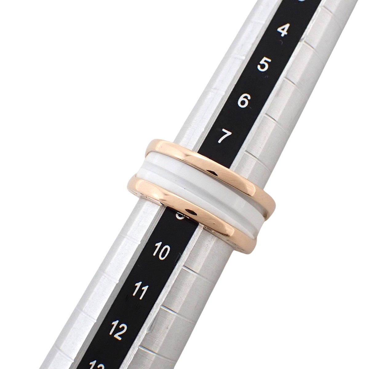 ビー・ゼロワン リング ピンクゴールド K18PG ホワイトセラミック 49 7.7g