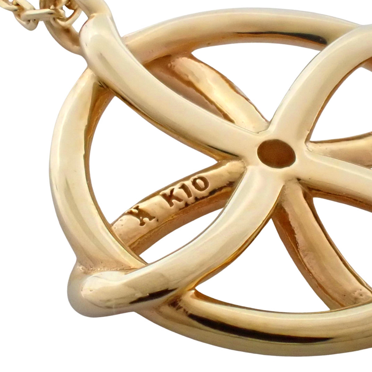 フラワー サークルペンダント ダイヤモンド イエローゴールド K10YG 1.3g