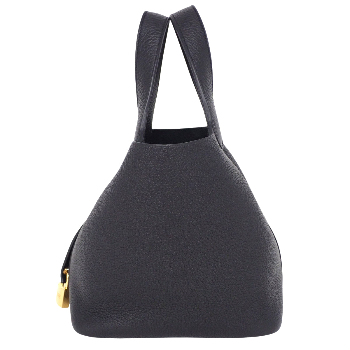 Picotin Lock PM Taurillon Clemence Leather Black with Gold Hardware, D Stamp