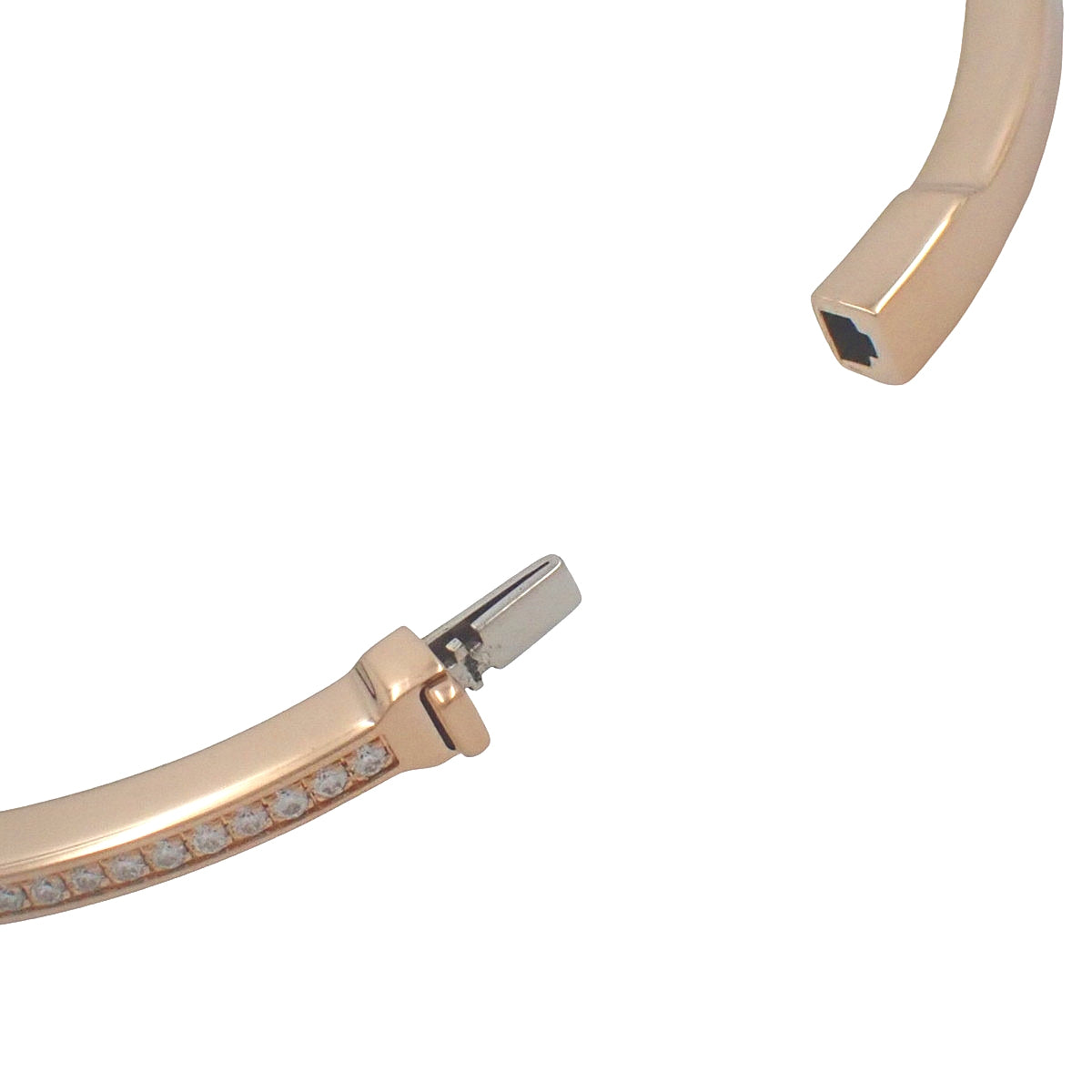 ダイヤモンド ヒンジ ワイヤー バングル ダイヤモンド ピンクゴールド K18PG