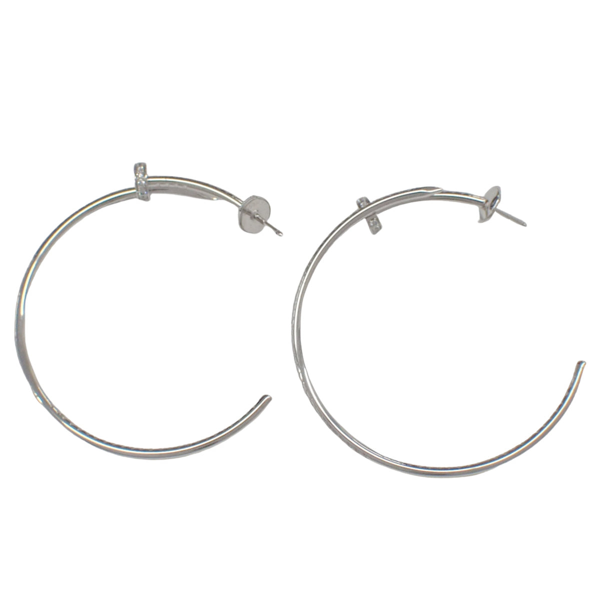 Juste un Clou Hoop Earrings with Diamonds in 18K White Gold and 9.2g