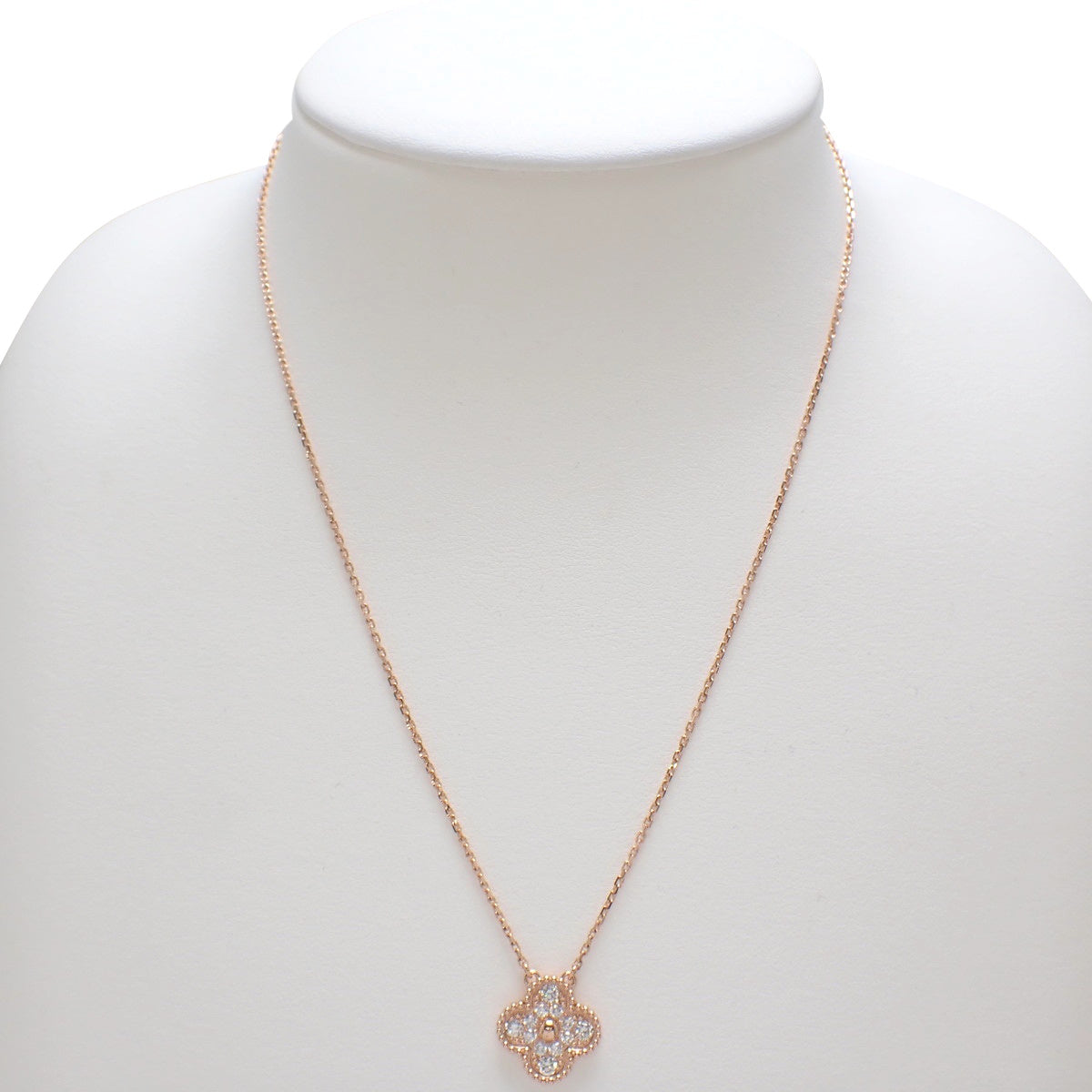 Vintage Alhambra pendant with diamonds in pink gold, 18K pink gold, 5.1g