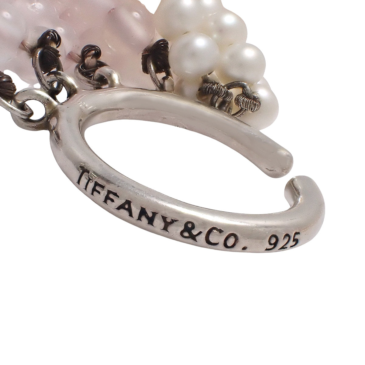 Torsade珍珠和玫瑰石英手链,SV925银材质