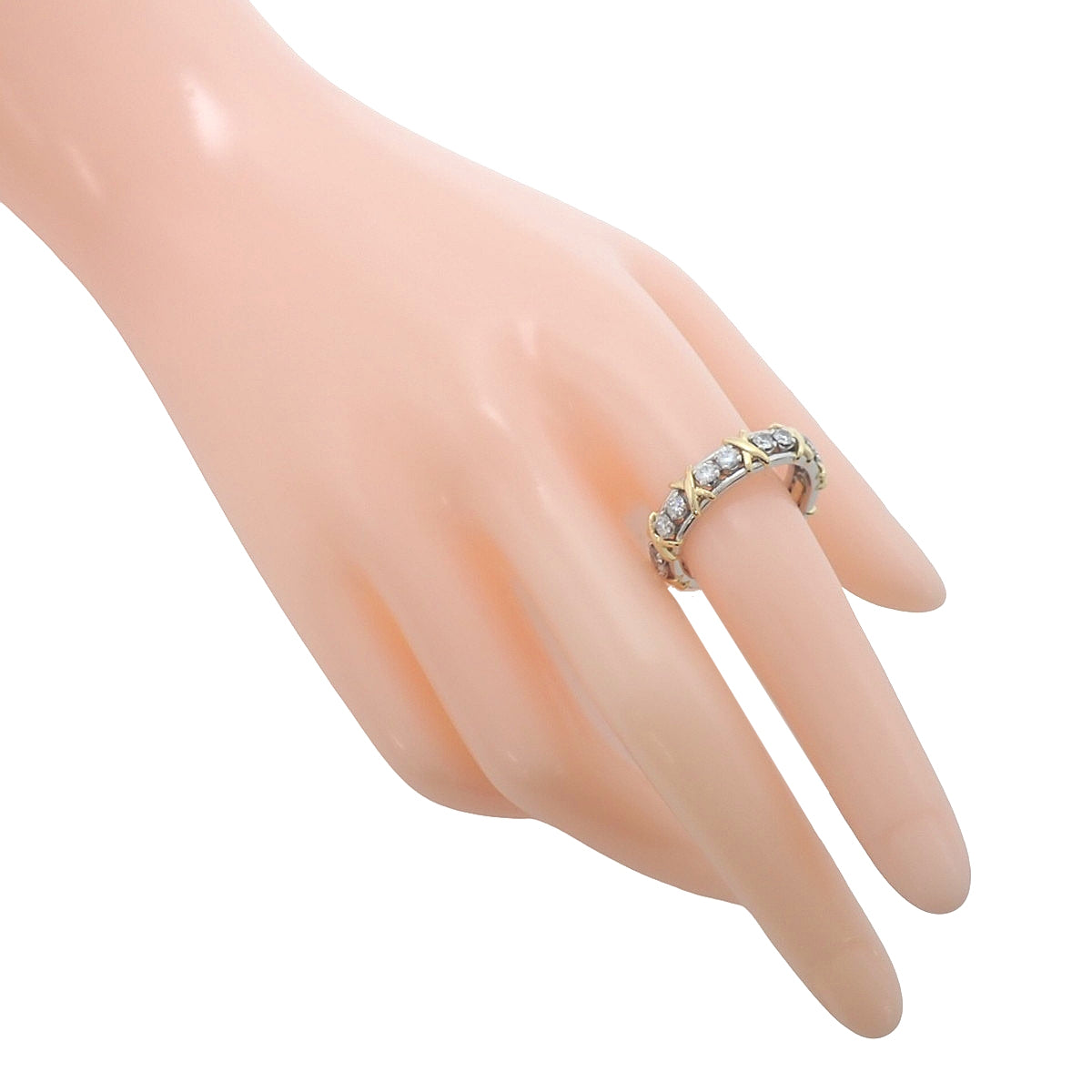 ジャン・シュランバージェ リング ダイヤ プラチナ Pt950 イエローゴールド K18YG 10.6g