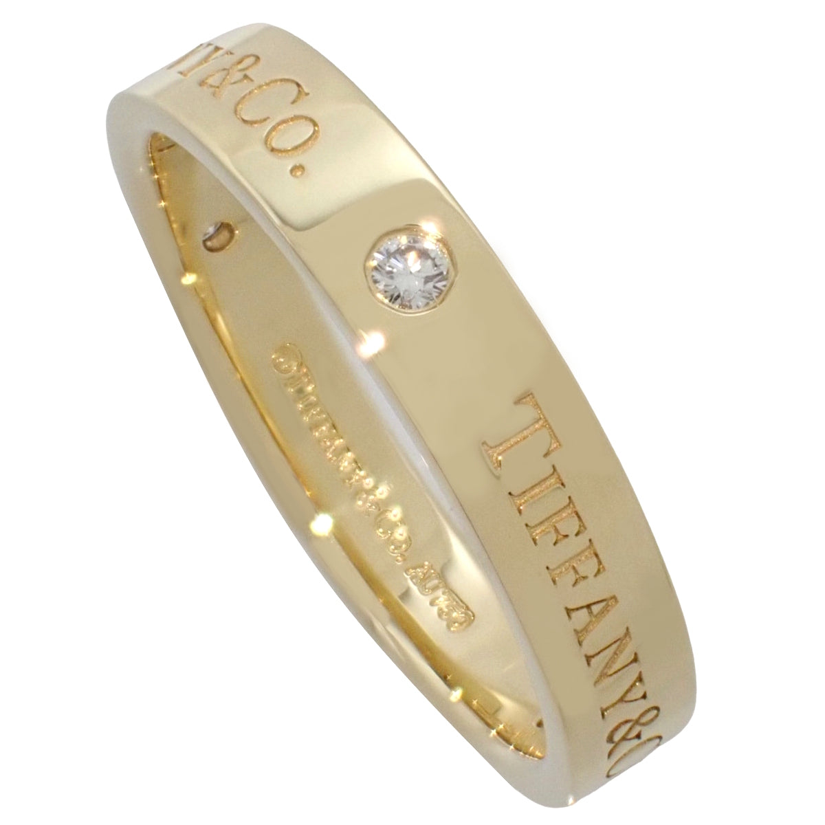 フラットバンド リング ダイヤモンド イエローゴールド K18YG 5.7g