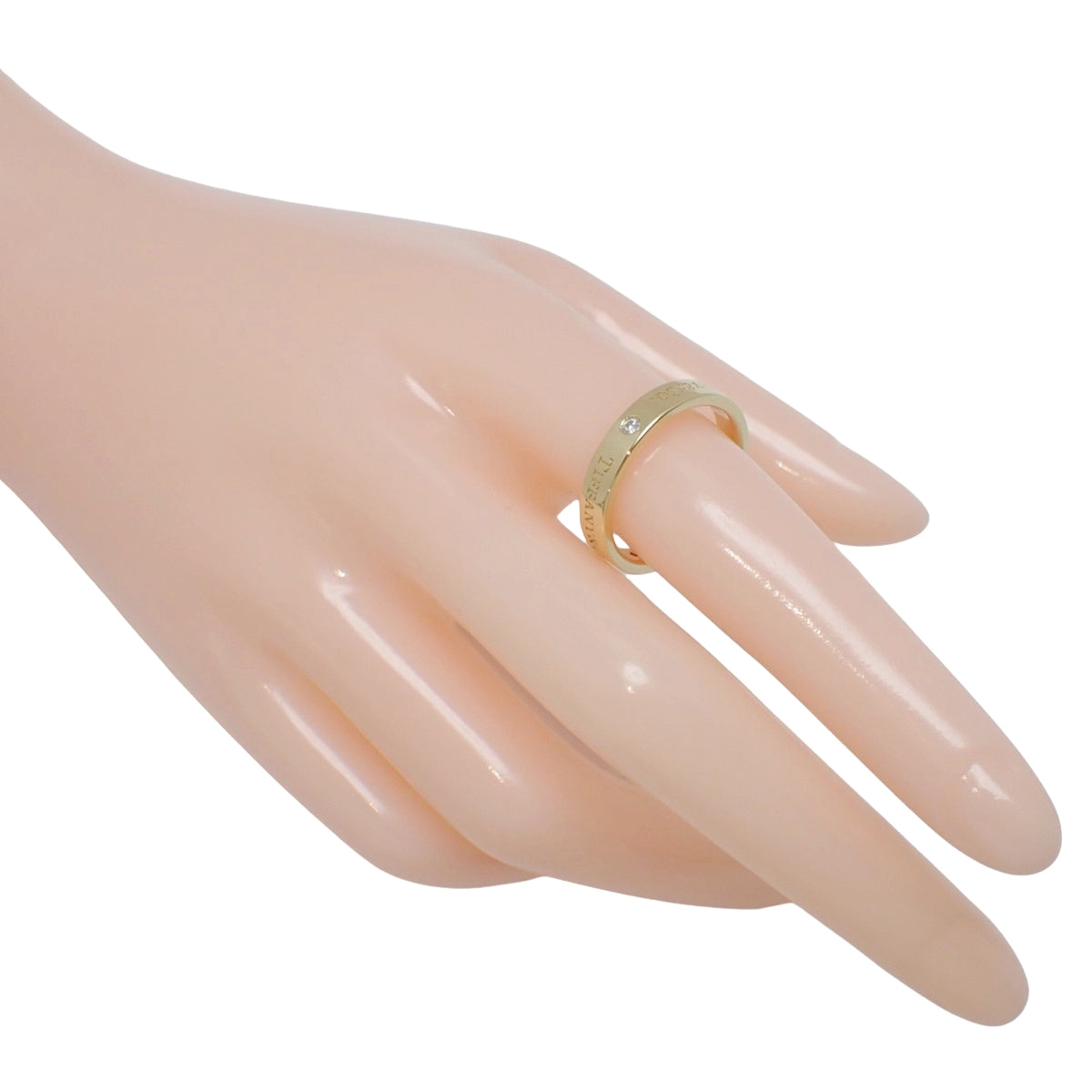 フラットバンド リング ダイヤモンド イエローゴールド K18YG 5.7g