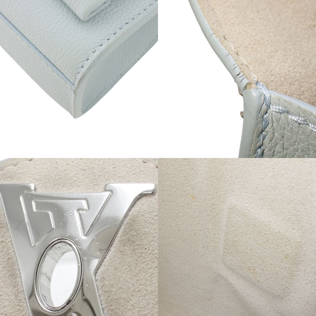 My Lock Me BB Calfskin Light Blue Gray