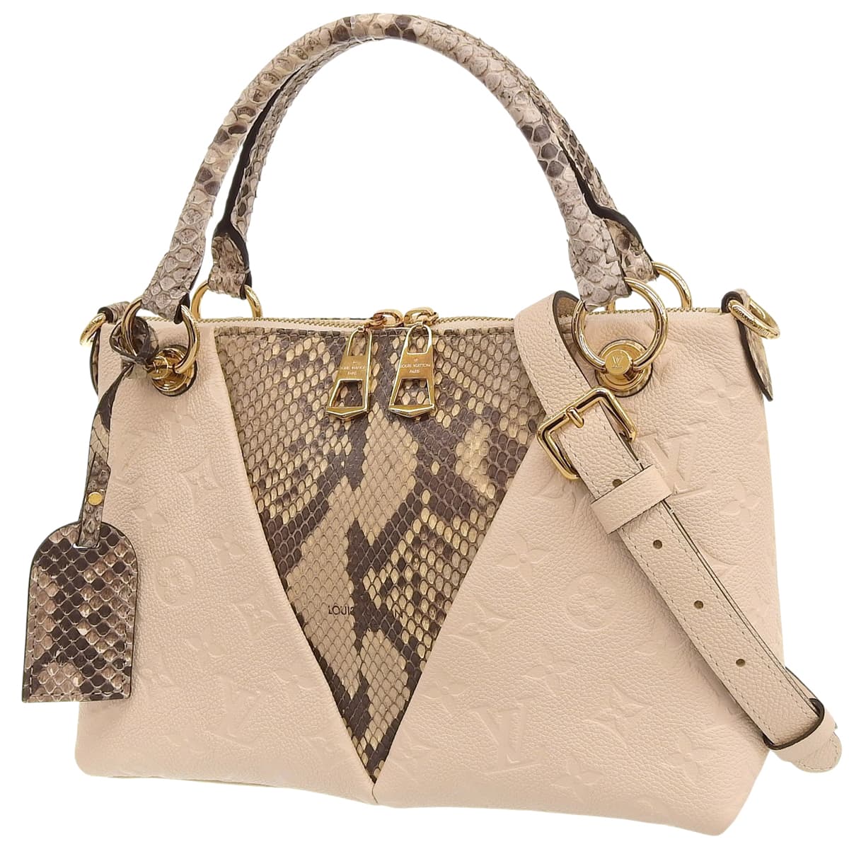 モノグラム・アンプラント VトートBB パイソン アイボリー N96236