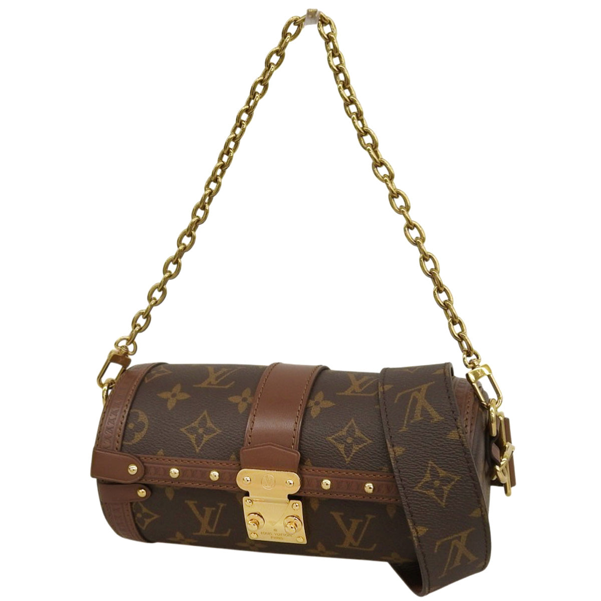 Papillon Trunk Monogram Canvas Leather Brown M57835