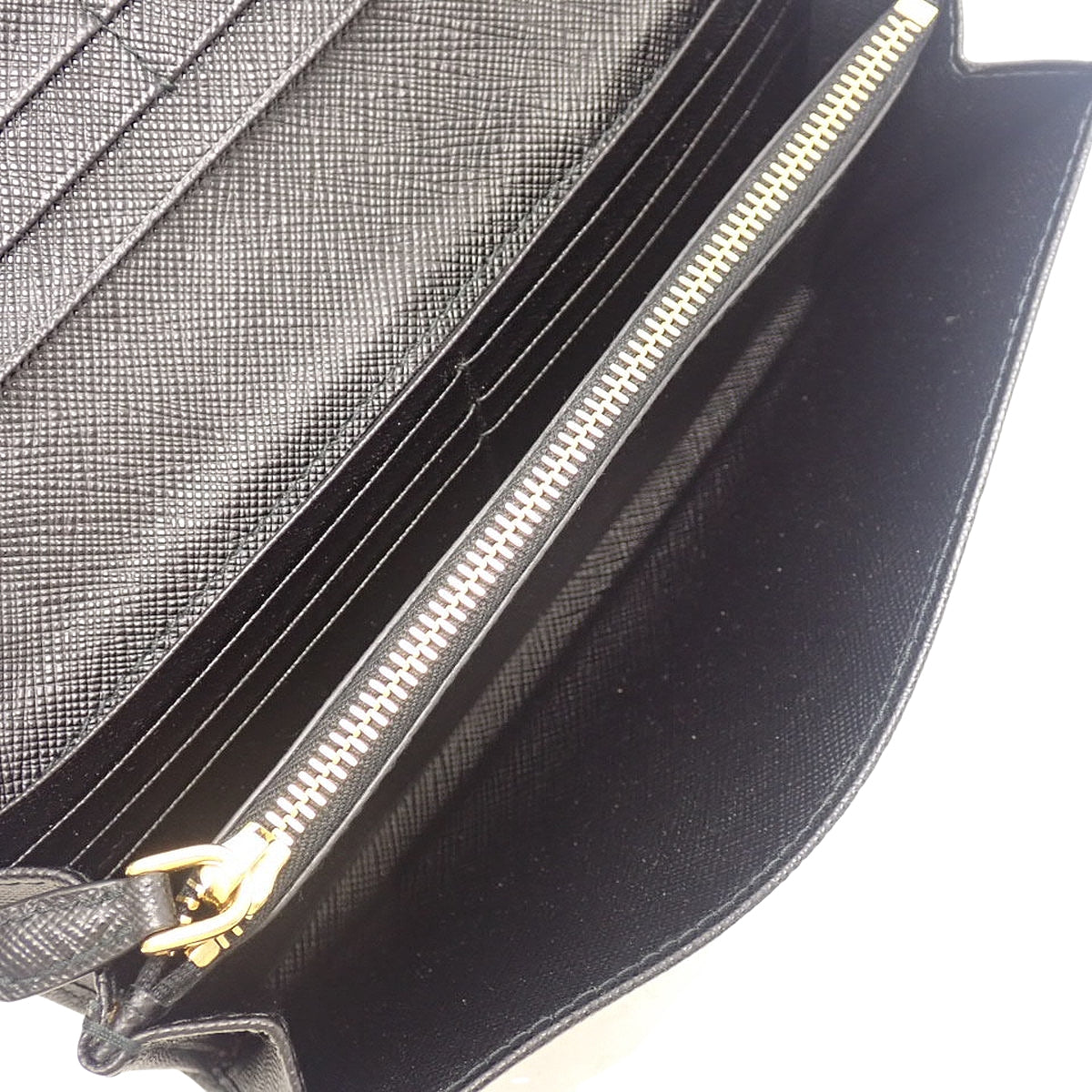 Logo long wallet in Saffiano leather, black, 1MH132