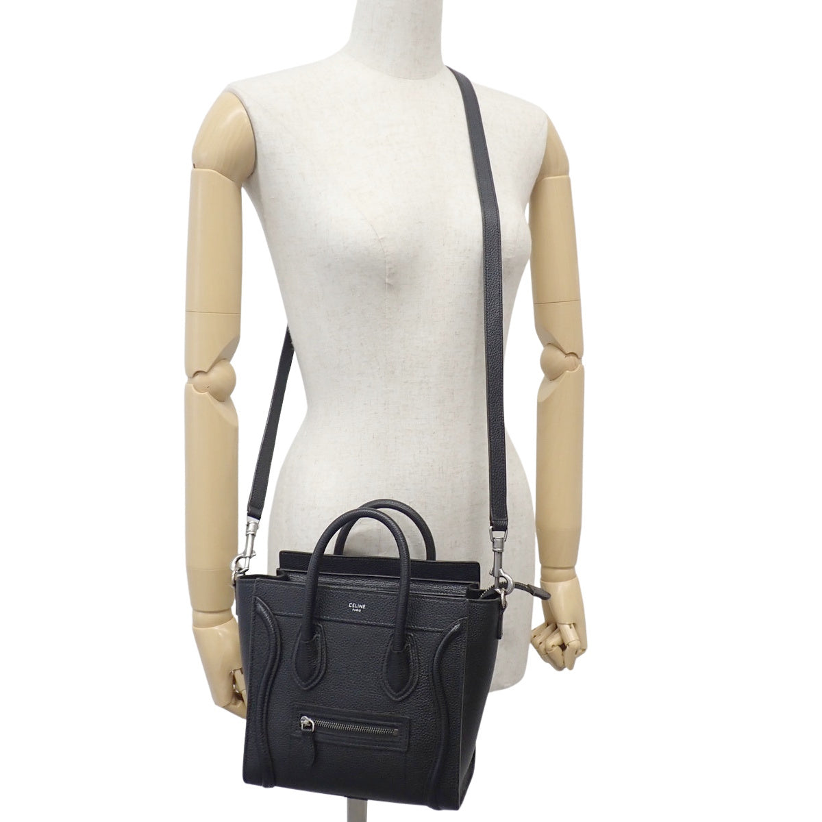 Luggage Nano Shopper Leather Black