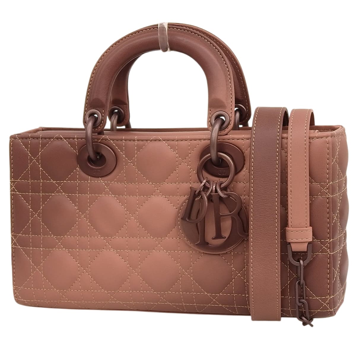 カナージュ Lady D-Joy バッグ ミディアム レザー ボルドー ピンクベージュ