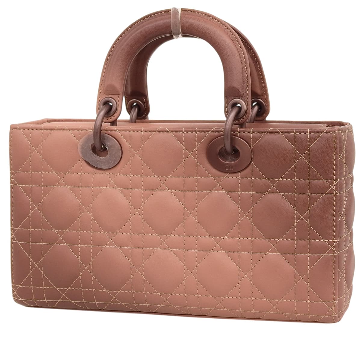 カナージュ Lady D-Joy バッグ ミディアム レザー ボルドー ピンクベージュ