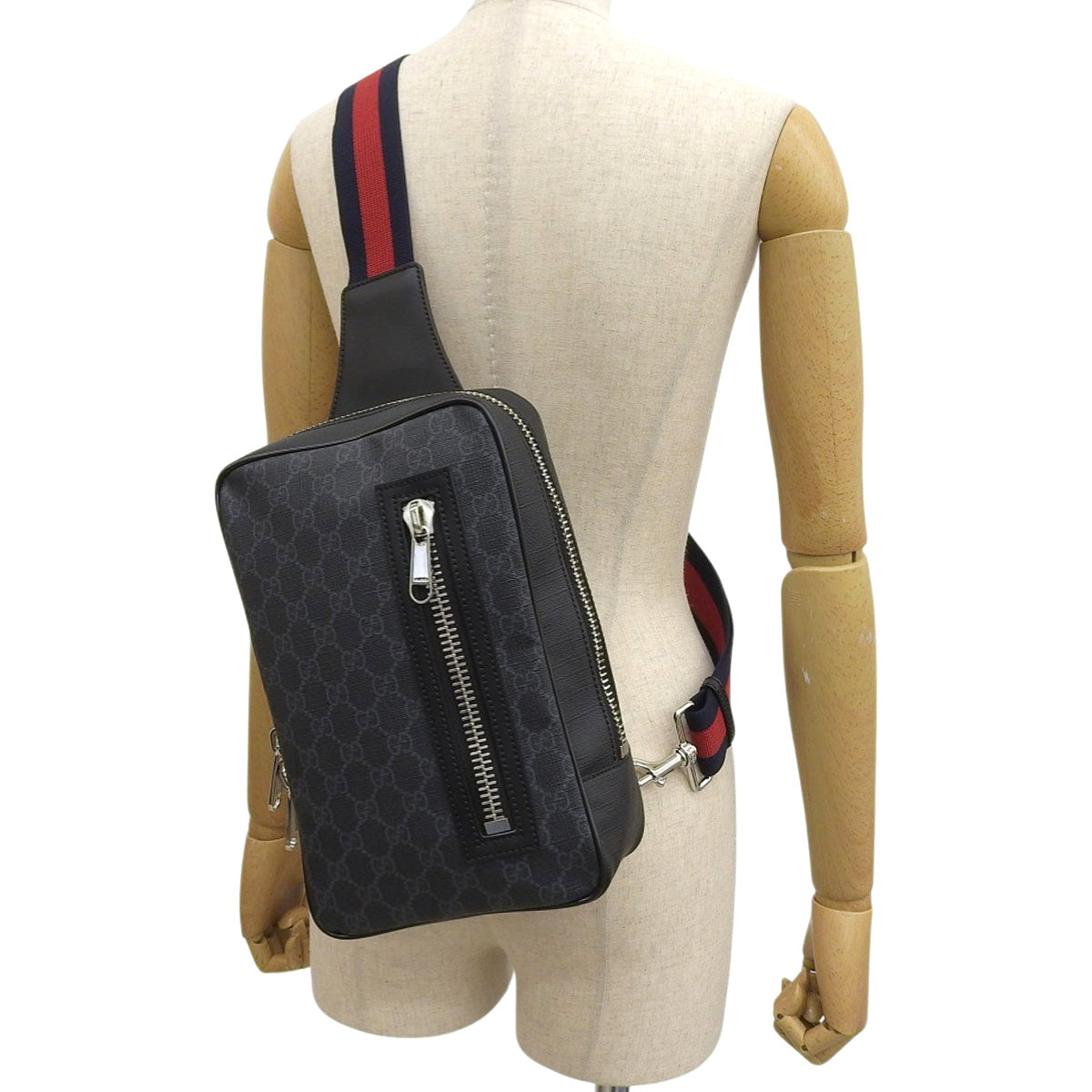 Sling Backpack GG Supreme Canvas Gray 478325