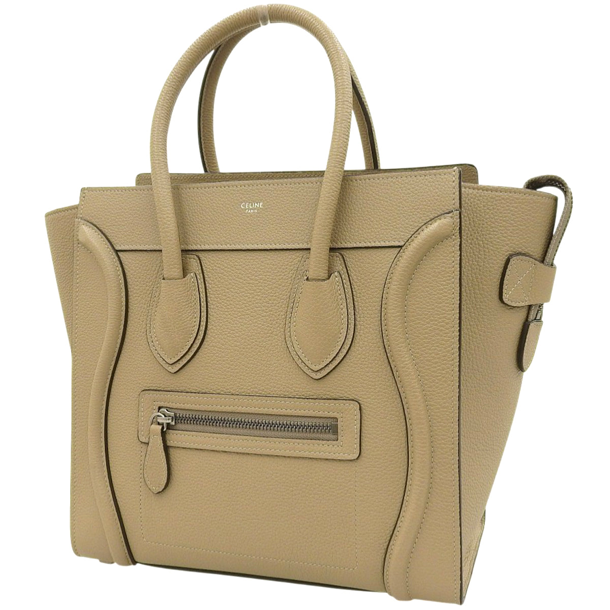 Luggage Micro Shopper in Drummed Calfskin, Dune, 189793DRU.03UN