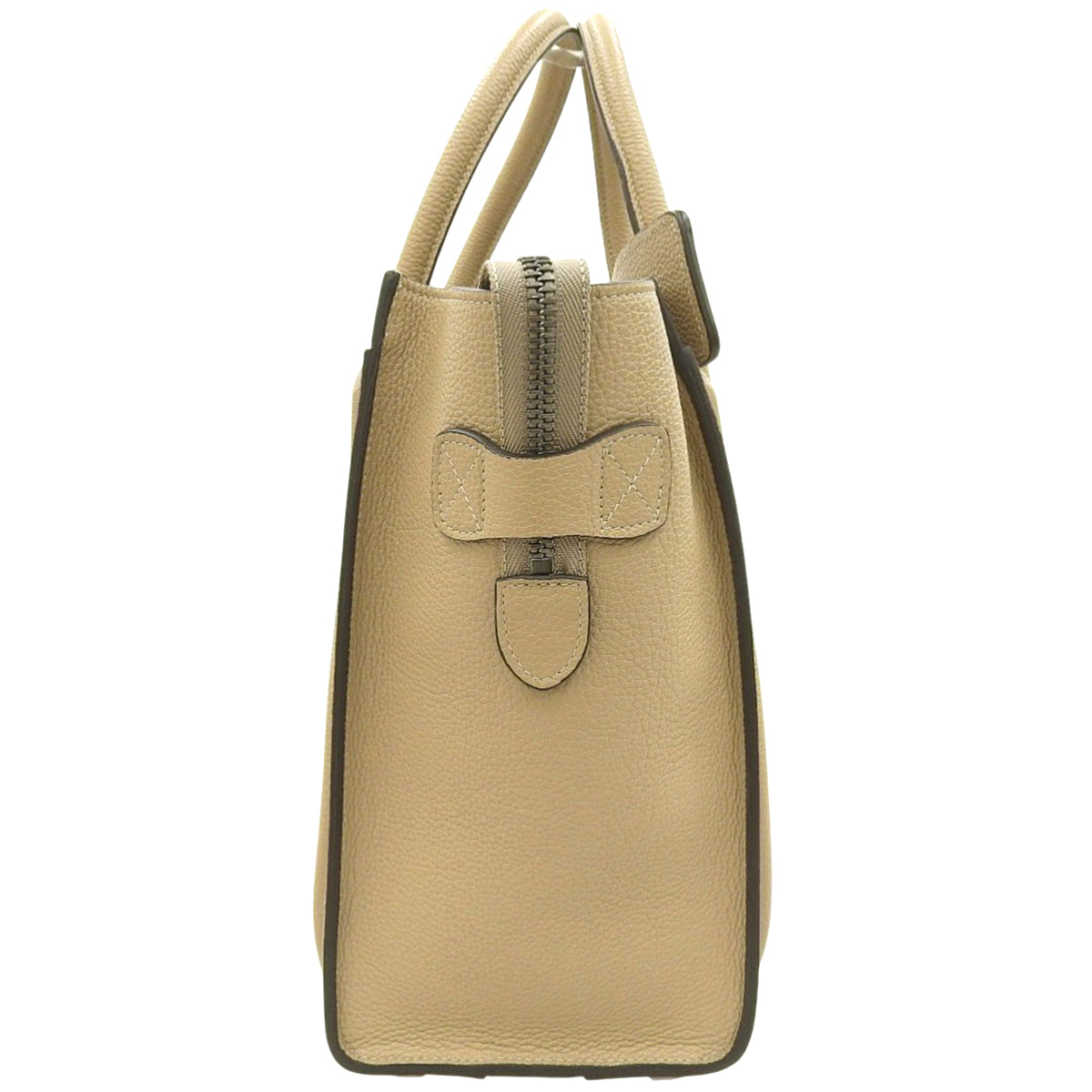 Luggage Micro Shopper in Drummed Calfskin, Dune, 189793DRU.03UN