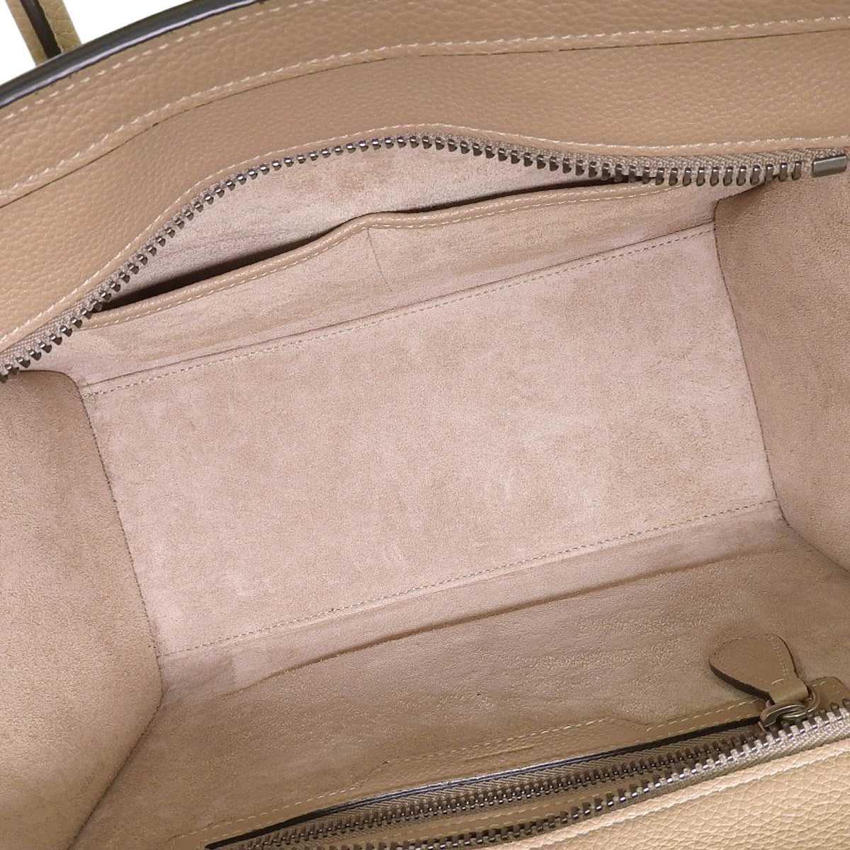 Luggage Micro Shopper in Drummed Calfskin, Dune, 189793DRU.03UN