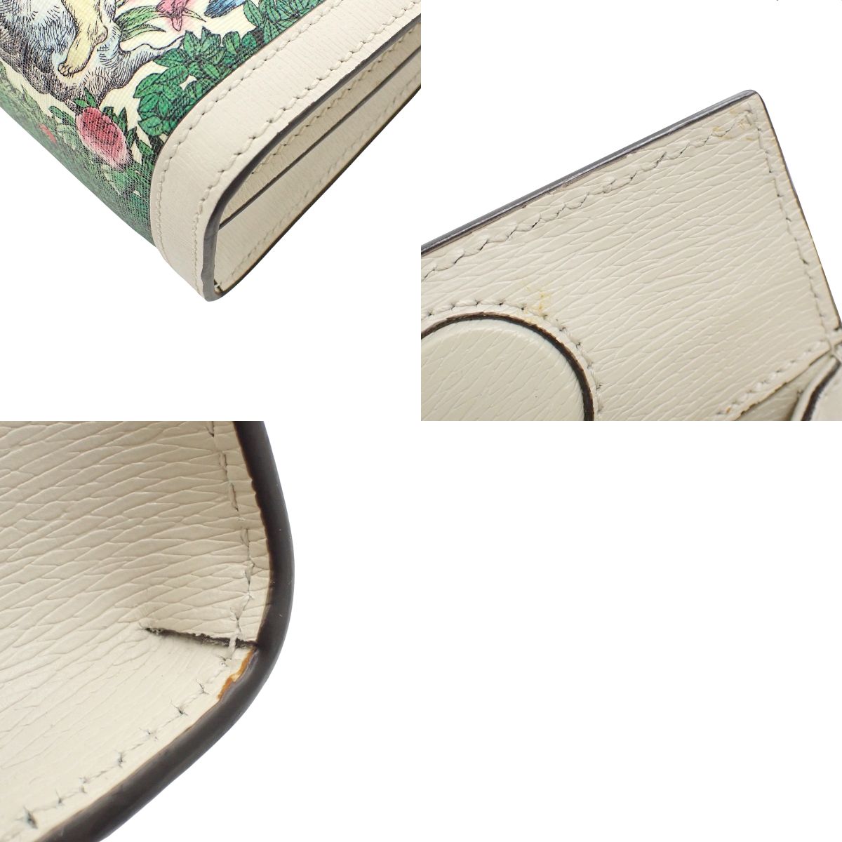 Ophidia PVC 和皮革材质小号链条单肩包,象牙色、绿色和多色(503877),与 Yuko Higuchi 联名合作款,日本限定款