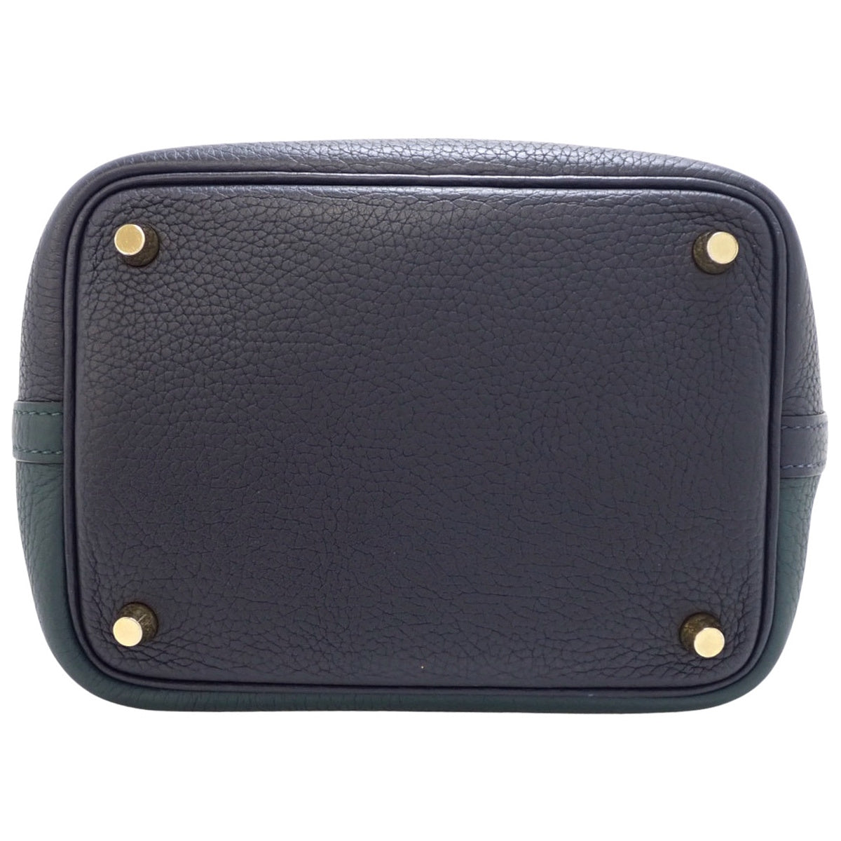 Picotin Lock Casaque PM, Taurillon Clemence leather, Vert Cypress, Blue Nuit, gold hardware, Z stamp.