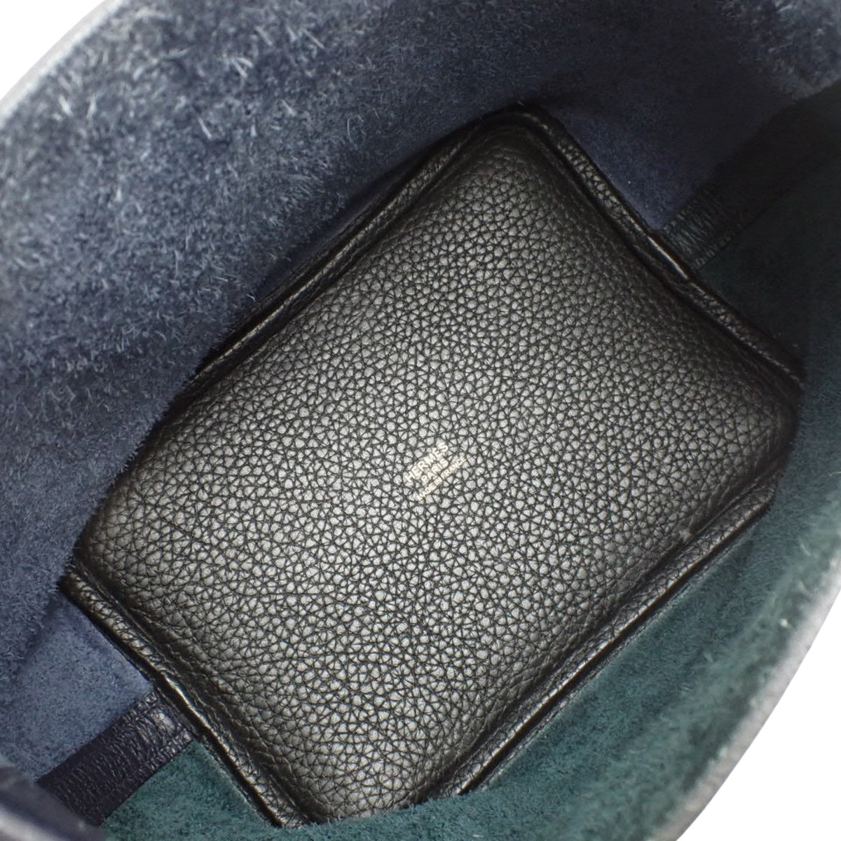 Picotin Lock Casaque PM, Taurillon Clemence leather, Vert Cypress, Blue Nuit, gold hardware, Z stamp.