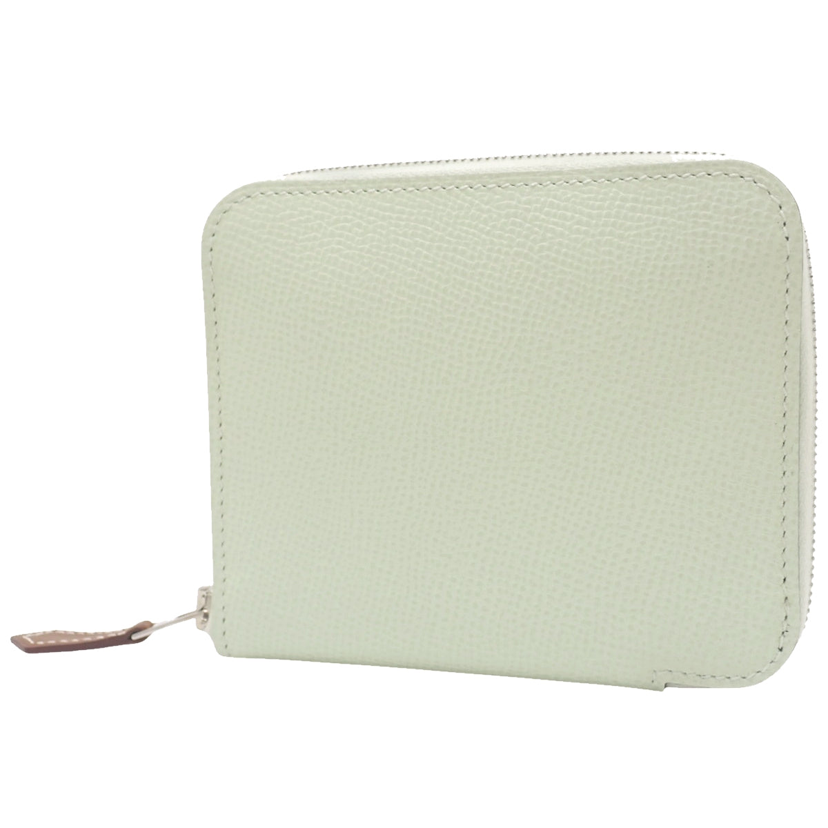Azap Compact Silk'in Epsom Silk Vert Fizz Gris Meyer Silver Hardware W stamp