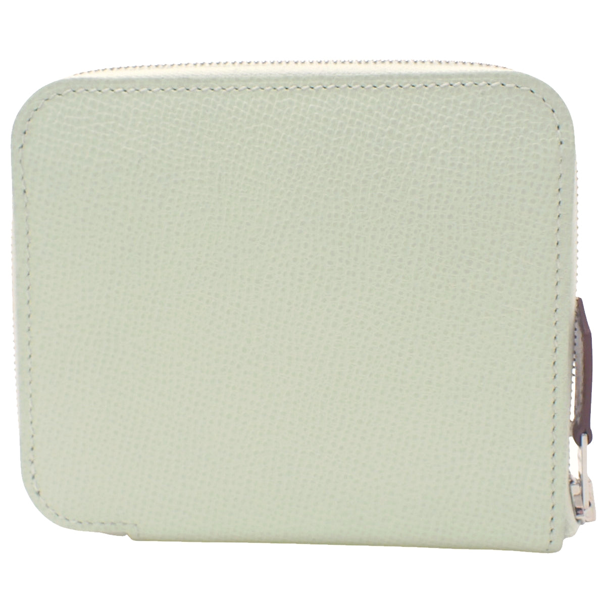 Azap Compact Silk'in Epsom Silk Vert Fizz Gris Meyer Silver Hardware W stamp
