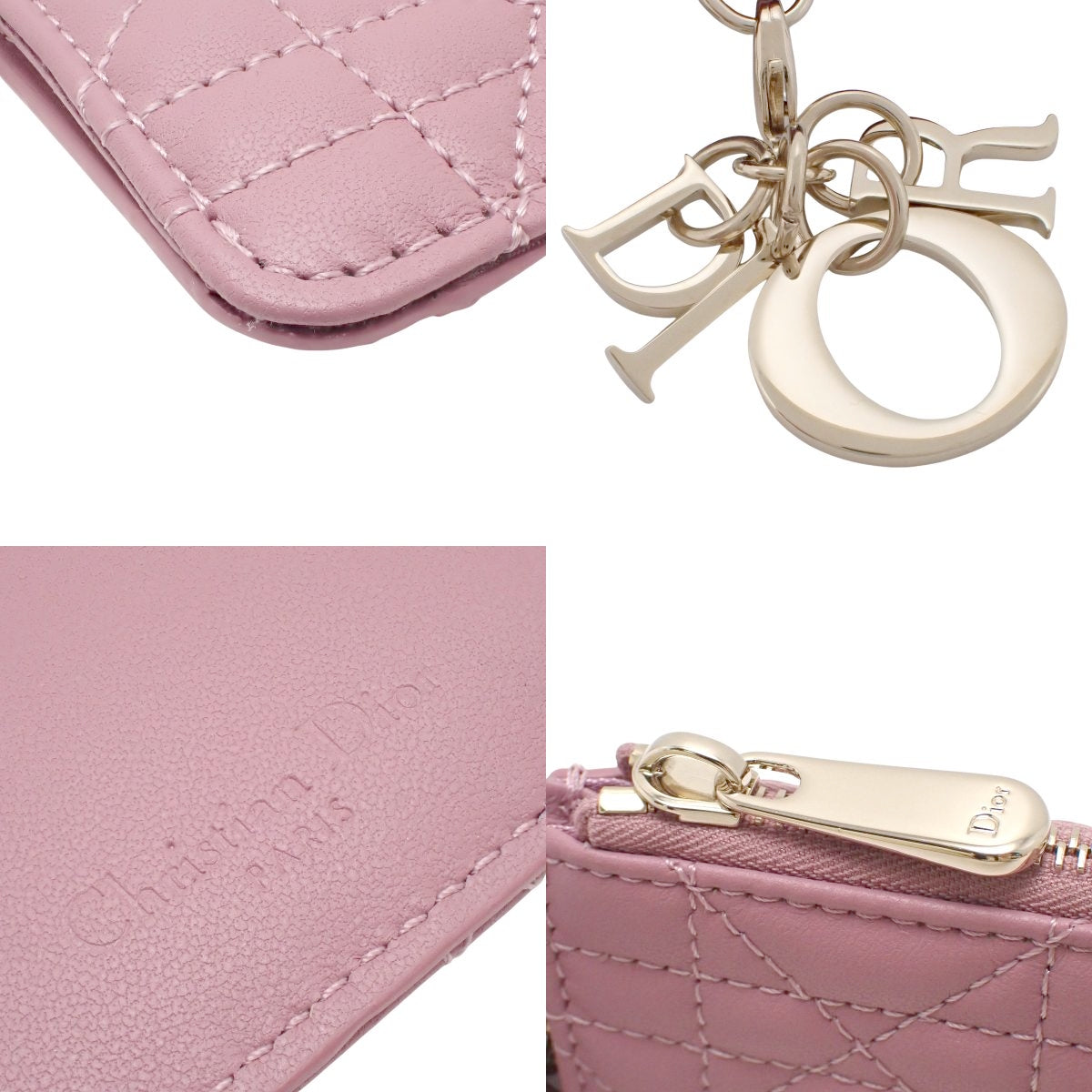 Cannage Lady Dior Zip Coin Case in Lambskin, Dark Lavender, S04780NMJ