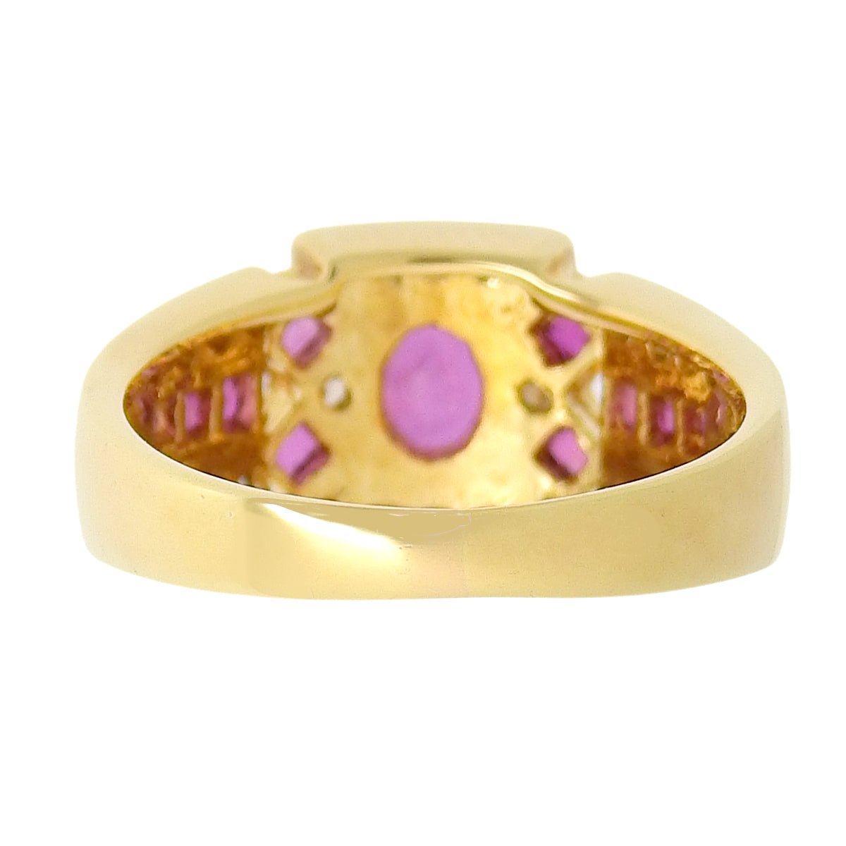 Ruby Diamond Ring R0.45,0.33/D0.25 Yellow Gold K18YG 6.4g