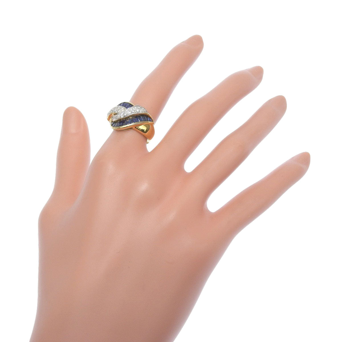 Sapphire and diamond ring, size S1.98/D0.27, 18K yellow gold, 7.9g