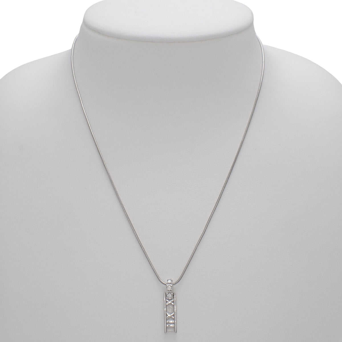Tiffany & Co. アトラス 3PD バー ペンダント ダイヤモンド K18WG 7.1g