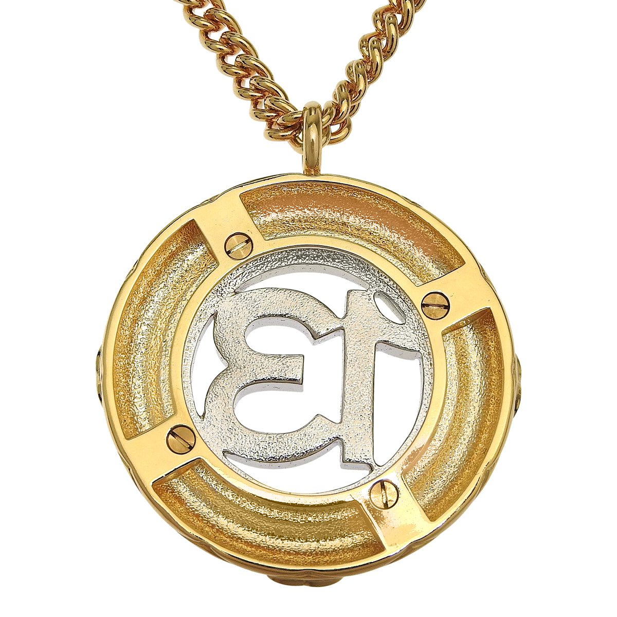 CC Mark Rhinestone Necklace Metal (GP) No. 13