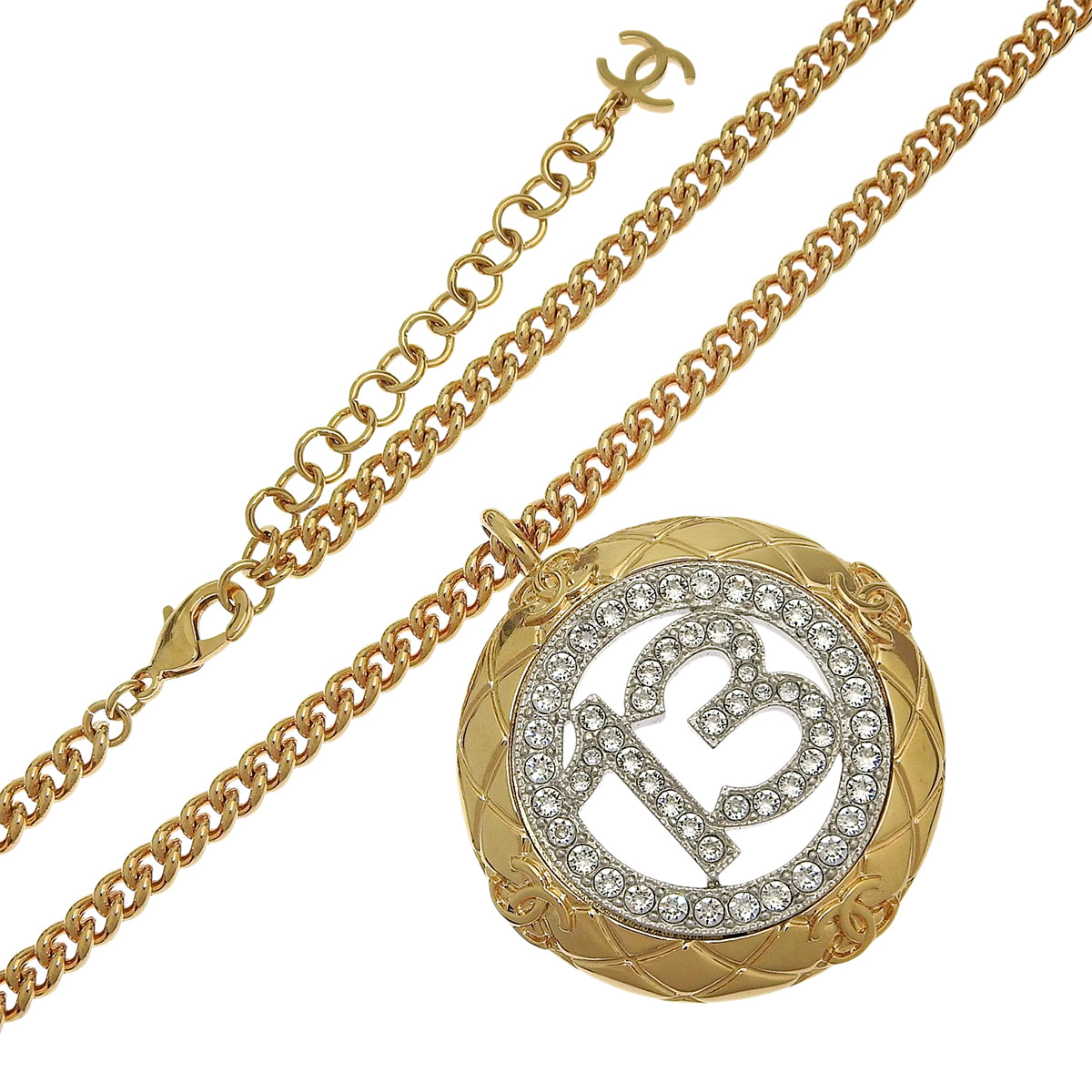 CC Mark Rhinestone Necklace Metal (GP) No. 13