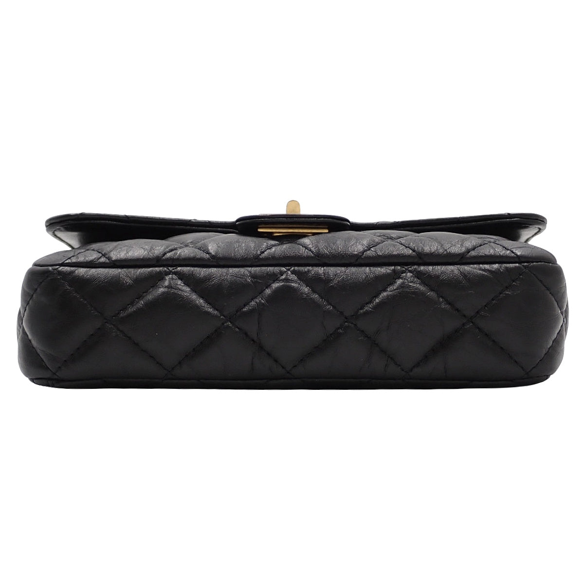 黑色小牛皮绗缝/2.55迷你链条单肩包