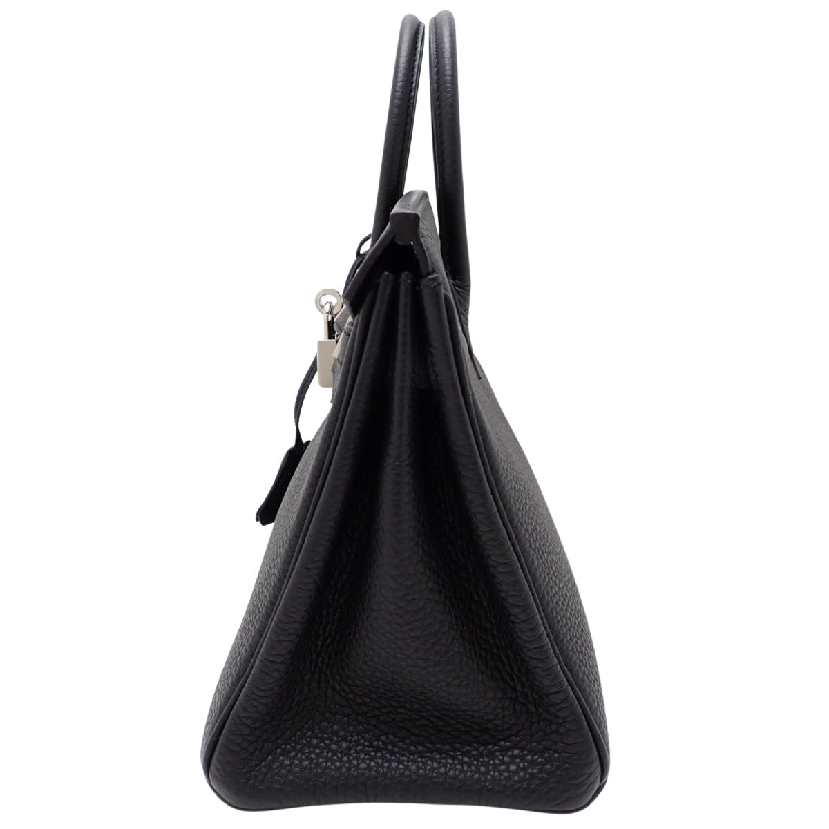 Birkin 25 Togo 黑色手提包,配银色五金件和 Y 字印记