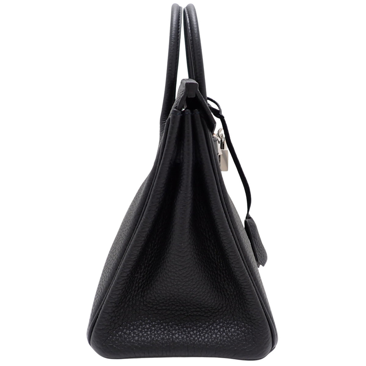 Birkin 25 Togo 黑色手提包,配银色五金件和 Y 字印记