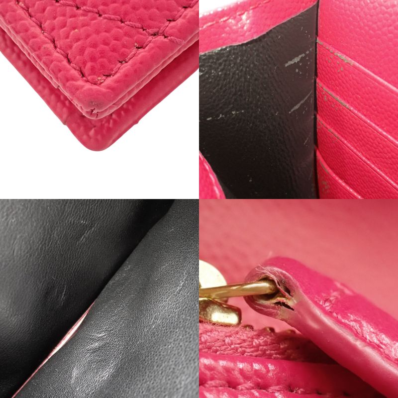 粉色皮革卡桑德拉信封链钱包