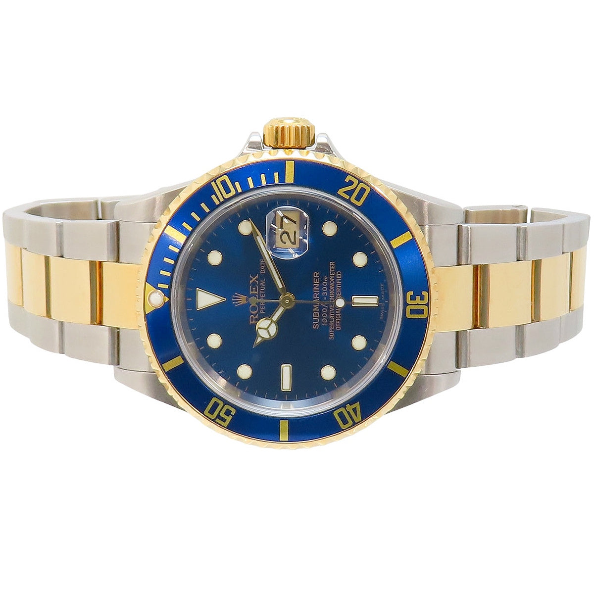 Submariner Date 16613 YG/SS D-serial Blue Automatic Men's