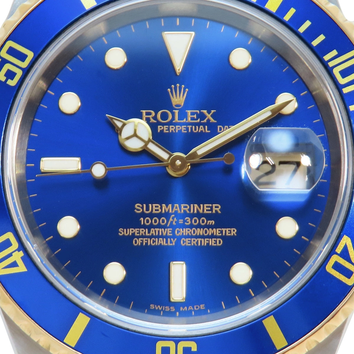Submariner Date 16613 YG/SS D-serial Blue Automatic Men's