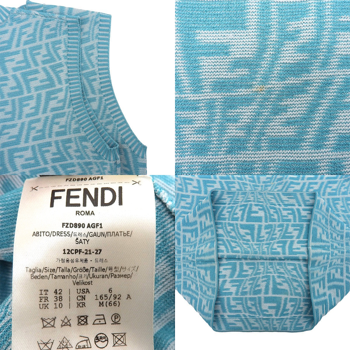 Fendi X Sarah Coleman ノースリーブ ニットワンピース 2021年 42