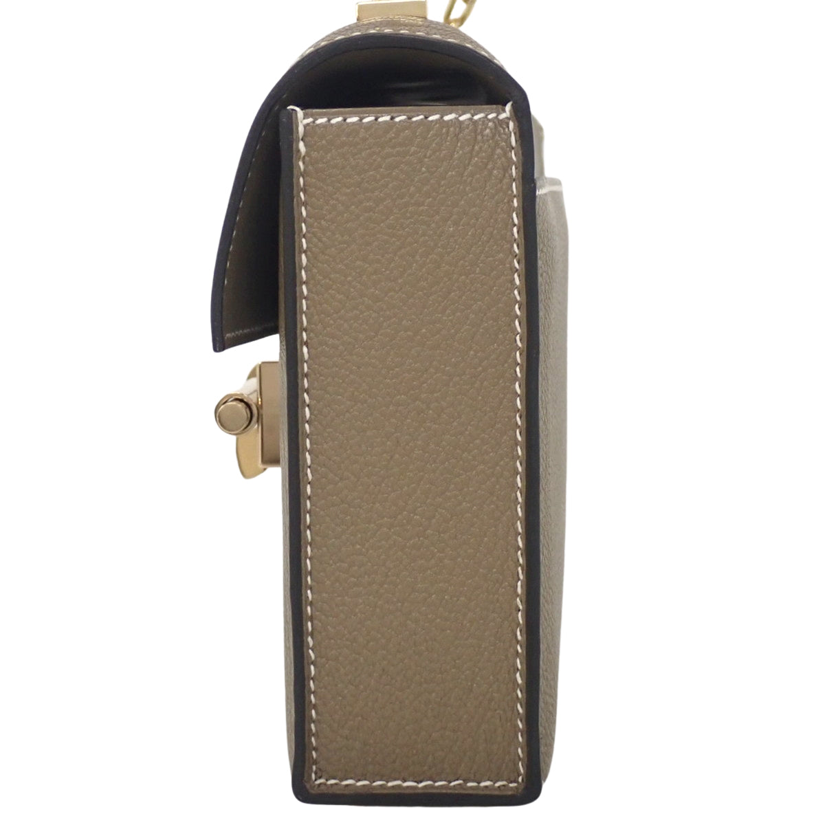 Veau Mini Chèvre Étaupe/Etoupe Gold Hardware B Stamp