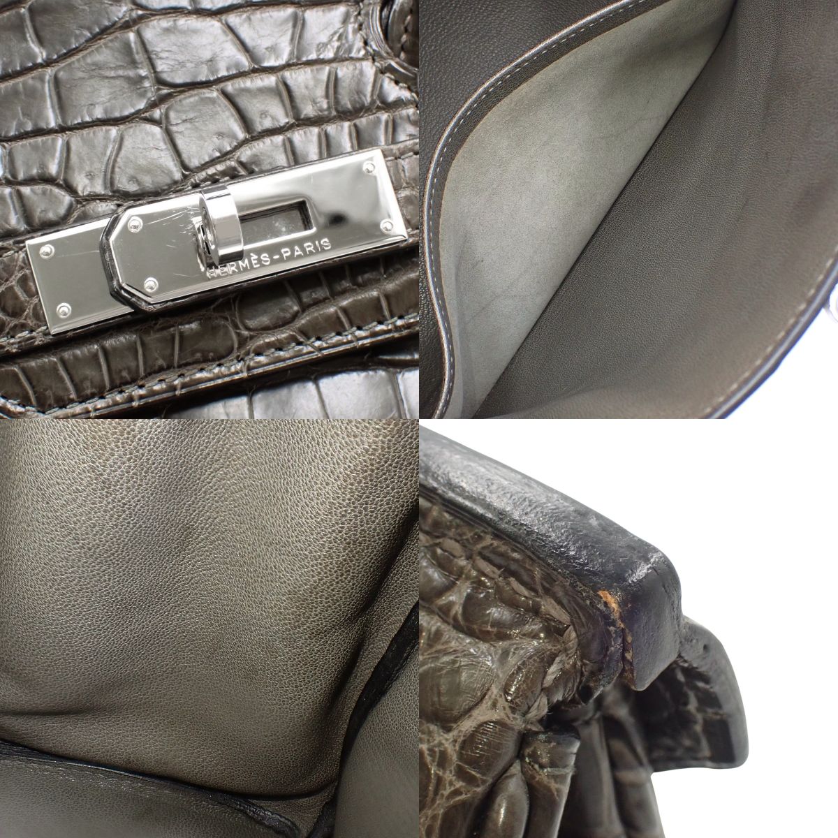 バーキン30 ポロサスマット パラジウム金具 グラファイト シルバー金具 □E刻印