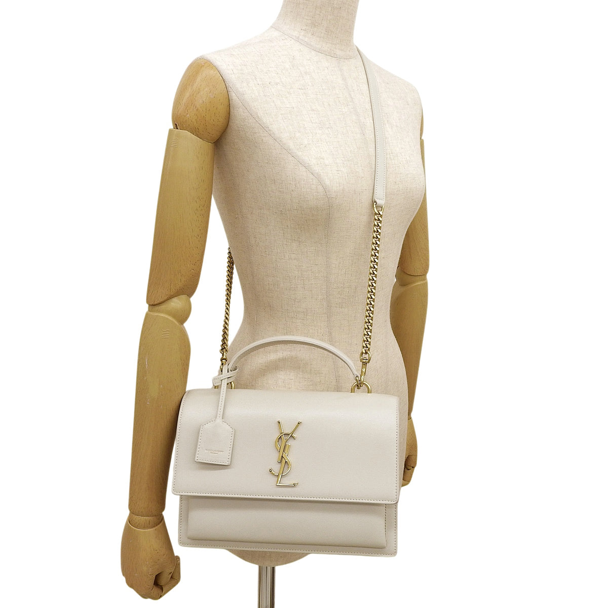 サンセット ミディアム レザー オフホワイト 634723