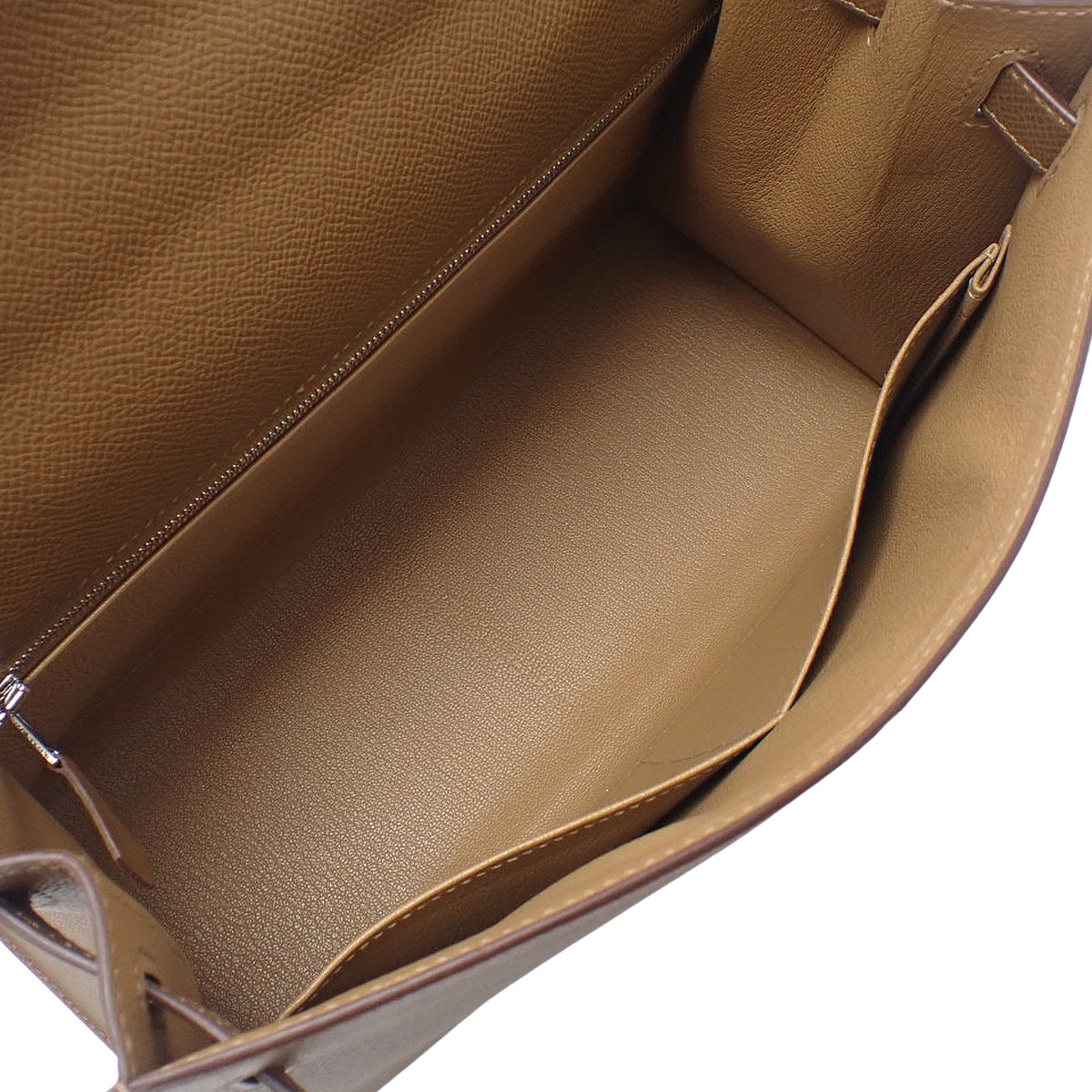 Hermès Kelly 28 Sellier Epsom Alezan Biscuit Silver Hardware U stamp