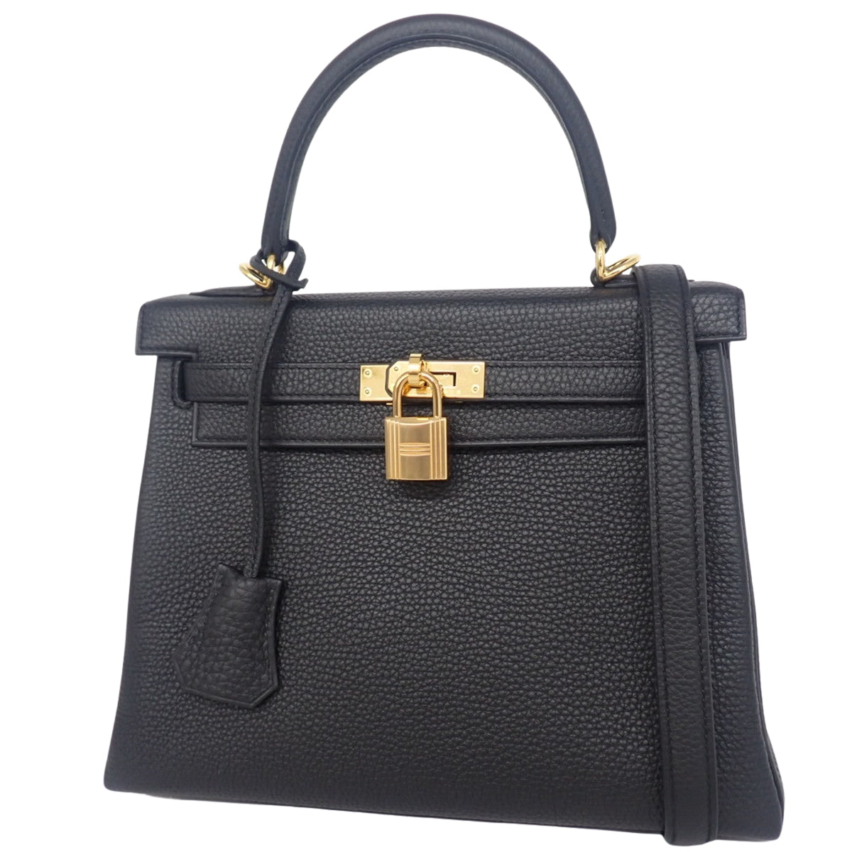 Kelly 25(内侧缝线)Togo黑色,配金色五金配件和U形印章
